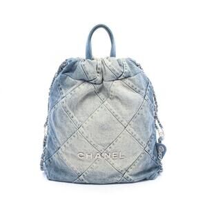 Chanel CHANEL 22 Backpack Rucksack Handbag Denim Women's Blue AS3859